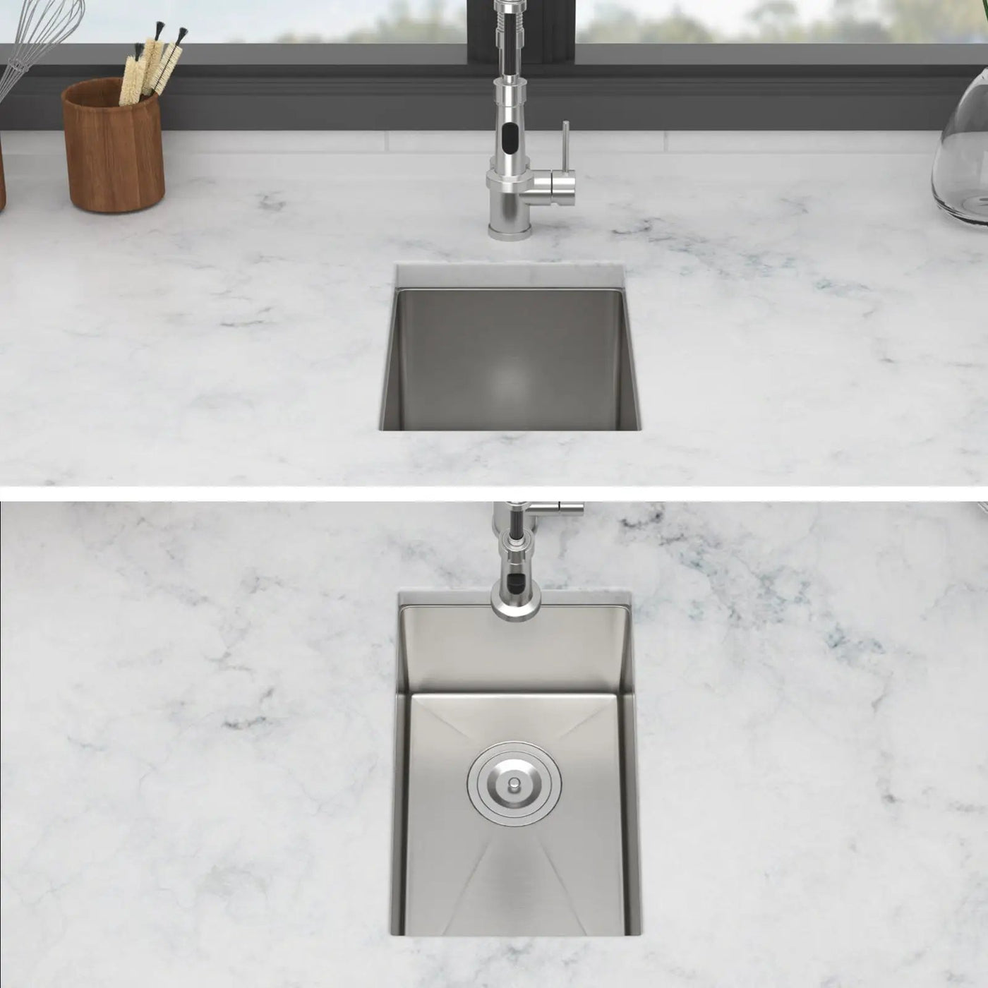 Undermount Steel Kitchen Sink, Deep Single Bowl Basin by HouseOfZazla