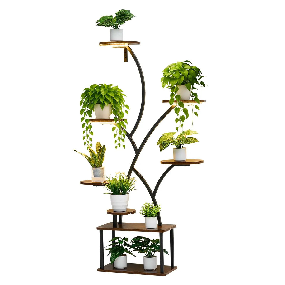 Plant Stand Indoor with Grow Lights - 62 in Tall 8-Tier Lighted Shelf by HouseOfZazla