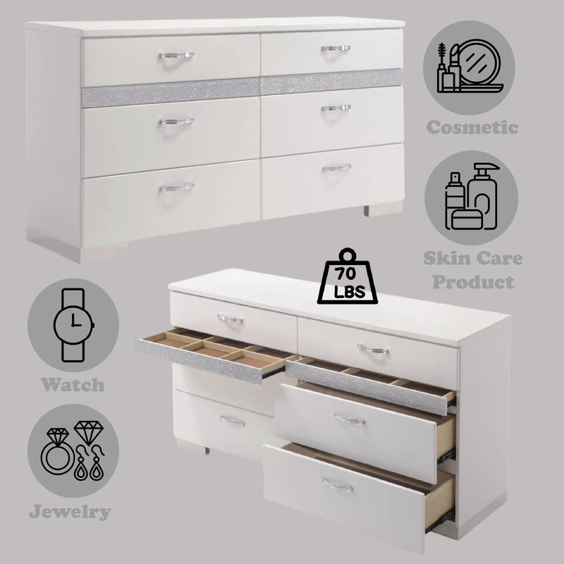 Naima II - Dresser - White by Unique Piece Furniture