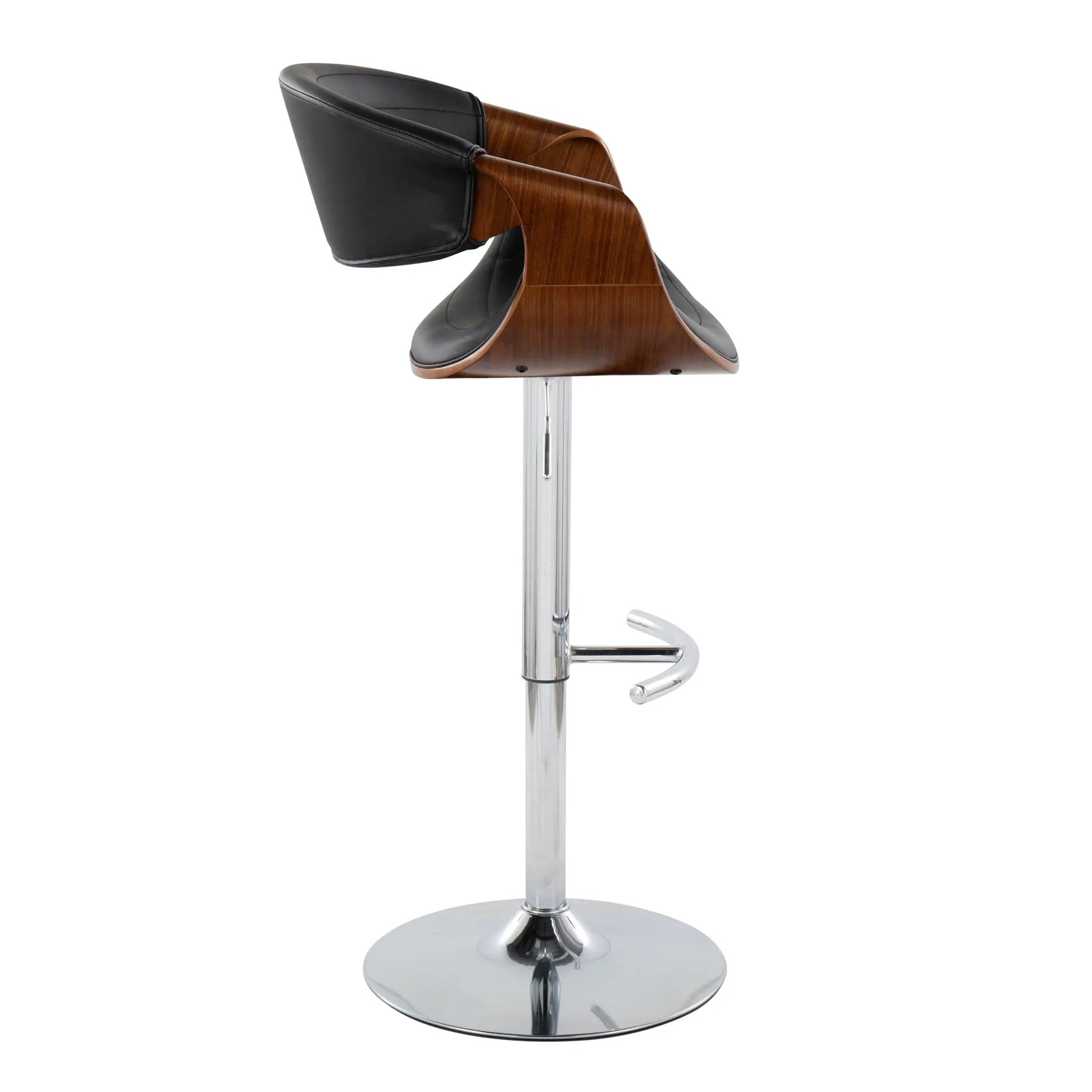 Symphony - Mid Century Modern Adjustable Barstool & Swivel With Rounded T Footrest (Set of 2) by Unique Piece Furniture