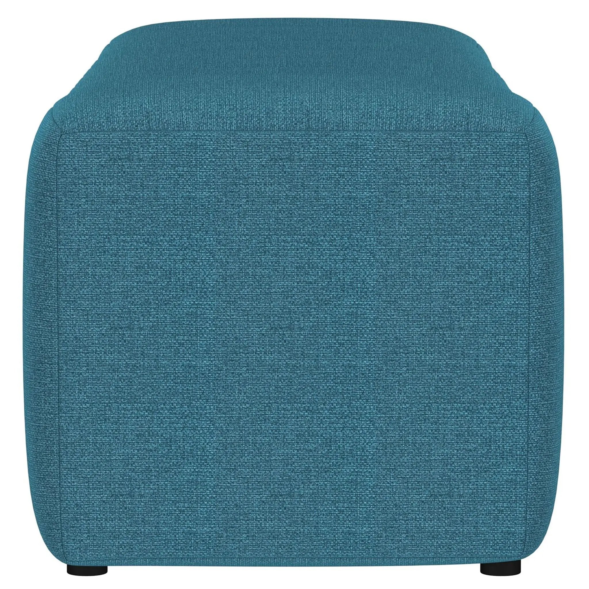 Summer Fabric Upholstered Tufted Accent Bench Peacock Blue by Unique Piece Furniture