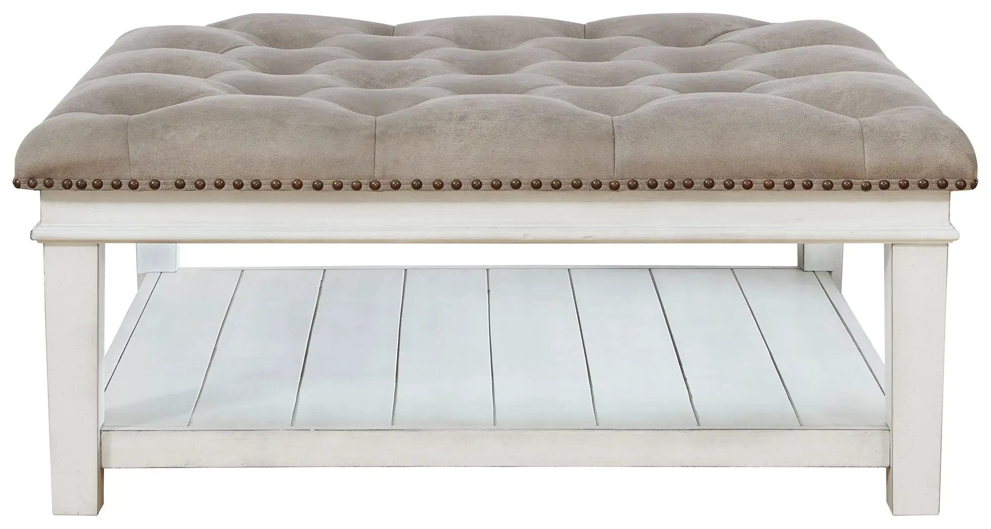Kanwyn - Uph Ottoman Cocktail Table - Whitewash by Unique Piece Furniture