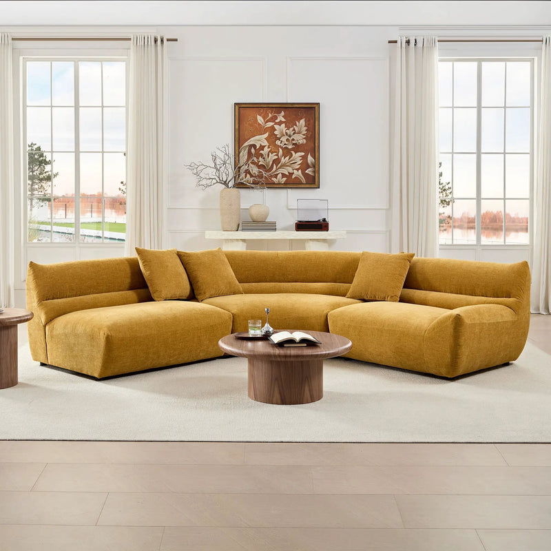 Modular Curved Sectional Sofa, 3-Piece Free-Form Configuration by HouseOfZazla