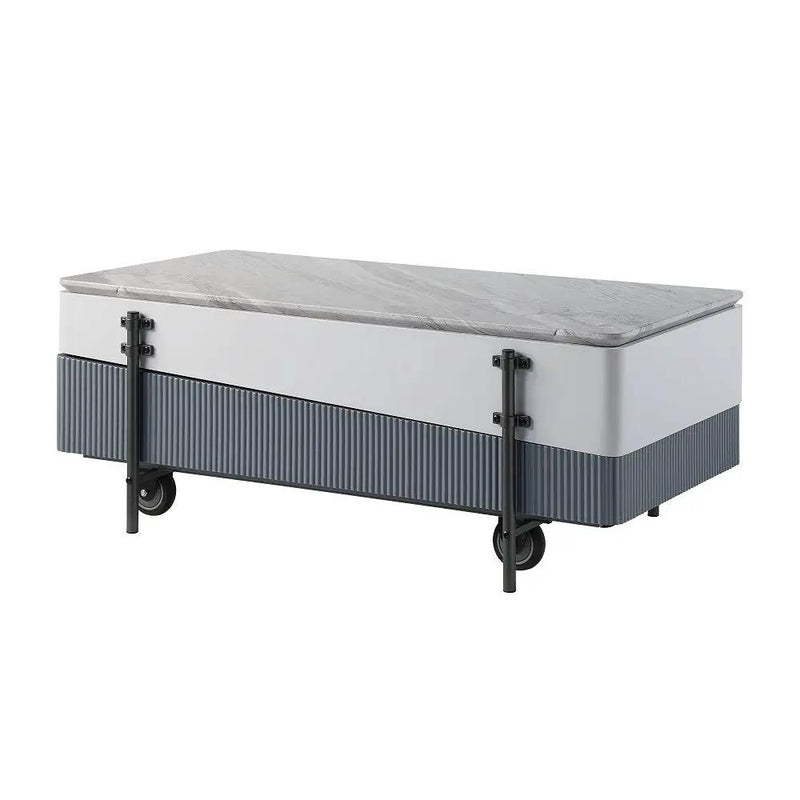 Wilkins - Coffee Table With Lift Top - Gray & White High Gloss by Unique Piece Furniture