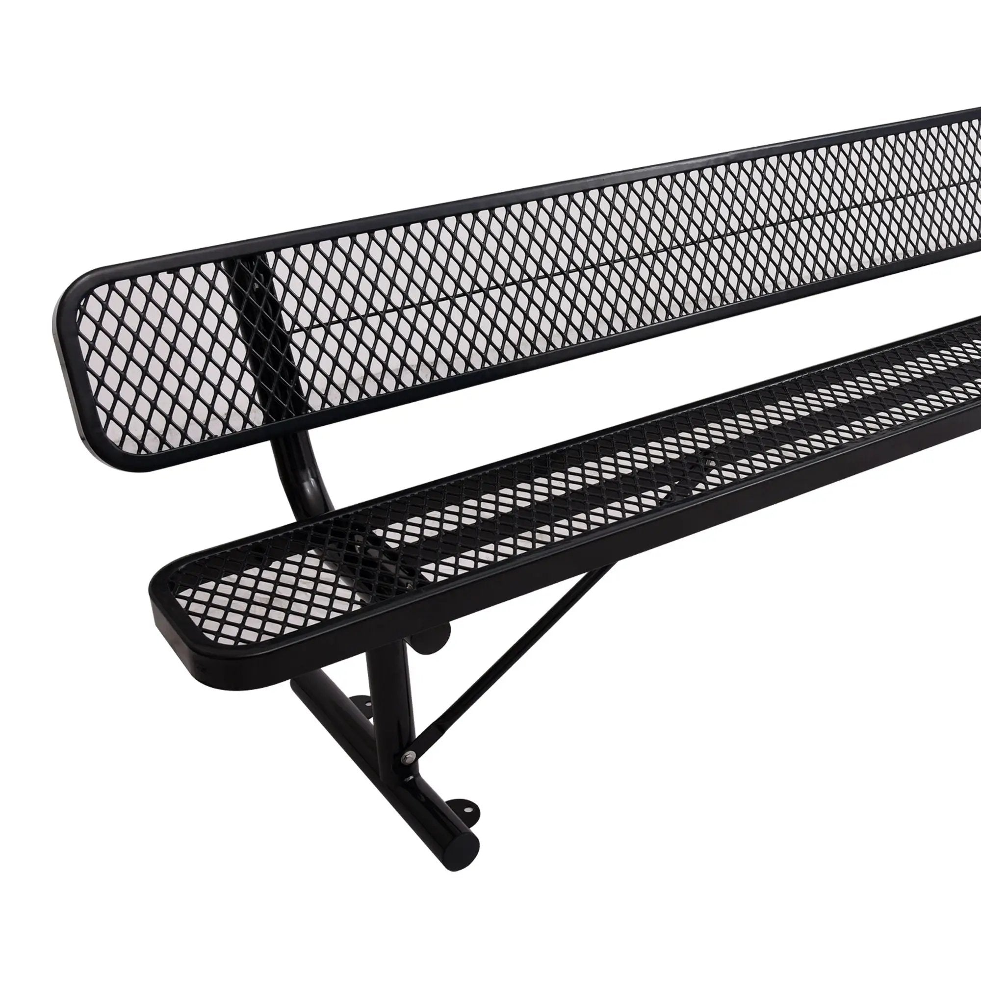 6' Outdoor Steel Bench With Backrest by HouseOfZazla