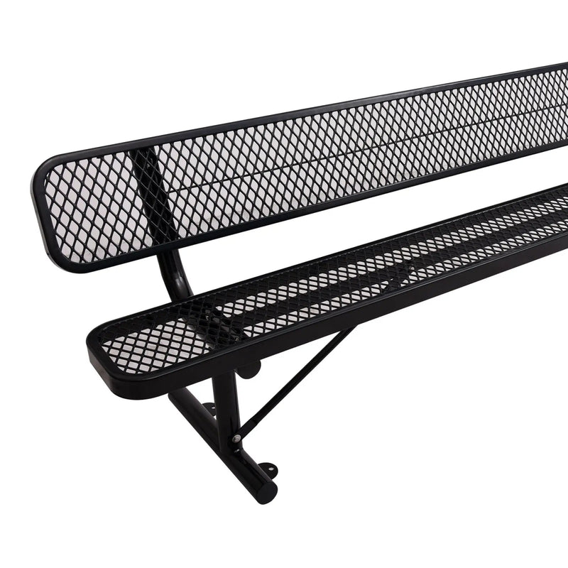 6' Outdoor Steel Bench With Backrest by HouseOfZazla