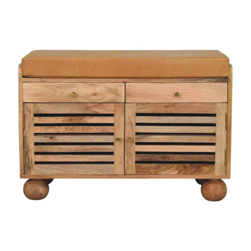 Shutter Shoe Rack With 2 Drawers - Beige by HouseOfZazla