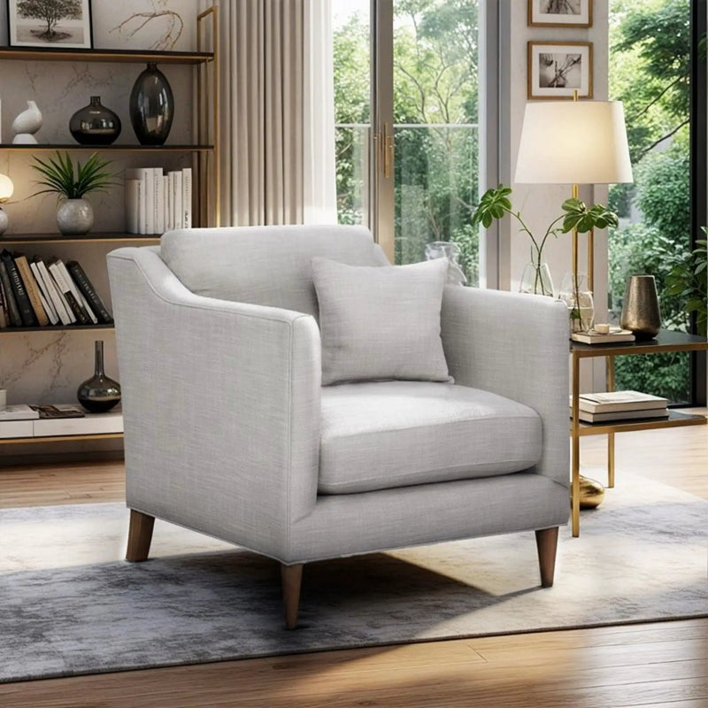 Chair With High Track Arms - Beige by Unique Piece Furniture