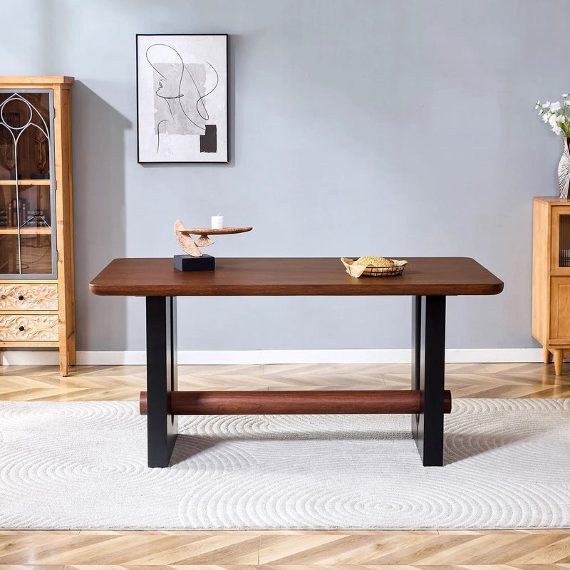 Compact Dining Table - Walnut / Black by Unique Piece Furniture