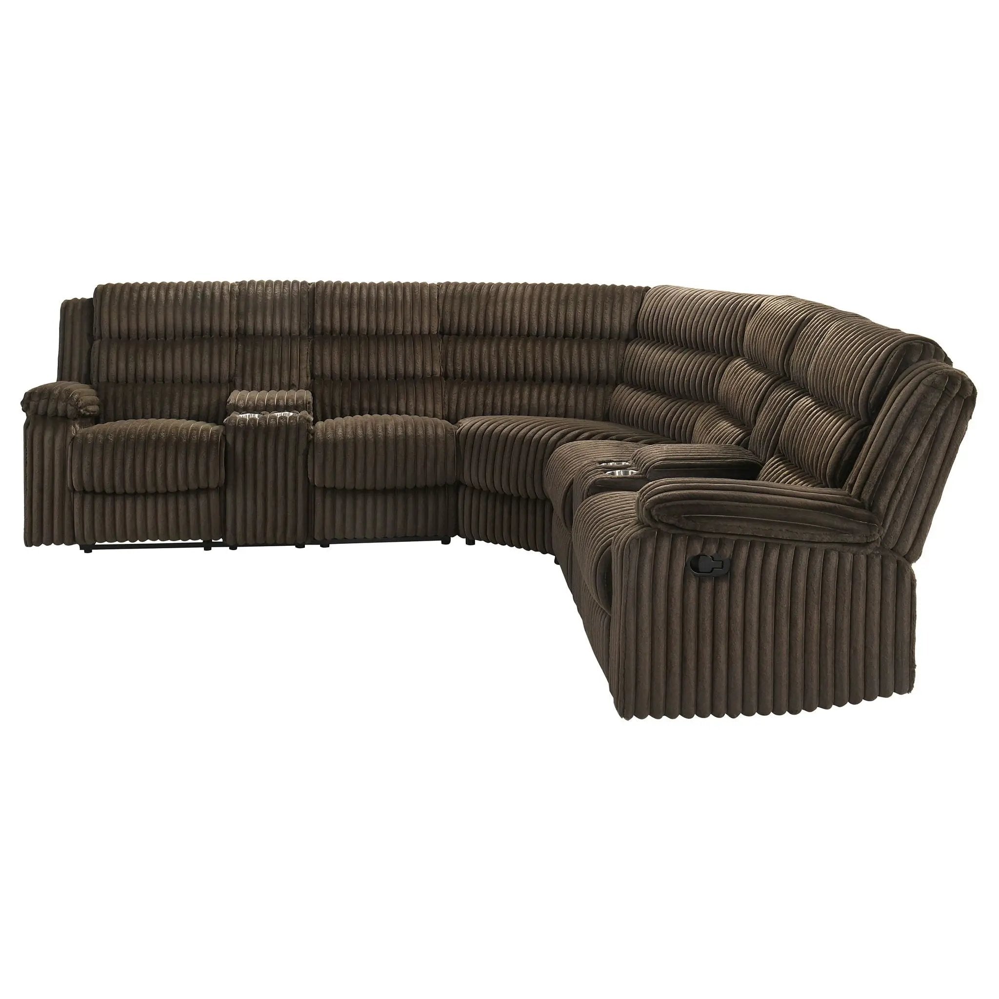 Atkinson Upholstered Reclining Sectional Sofa Chocolate by Unique Piece Furniture