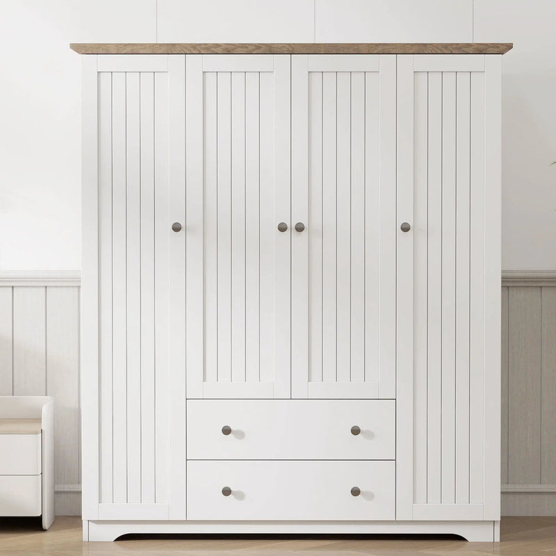 4 Door Wardrobe Armoire With 2 Drawers by Unique Piece Furniture