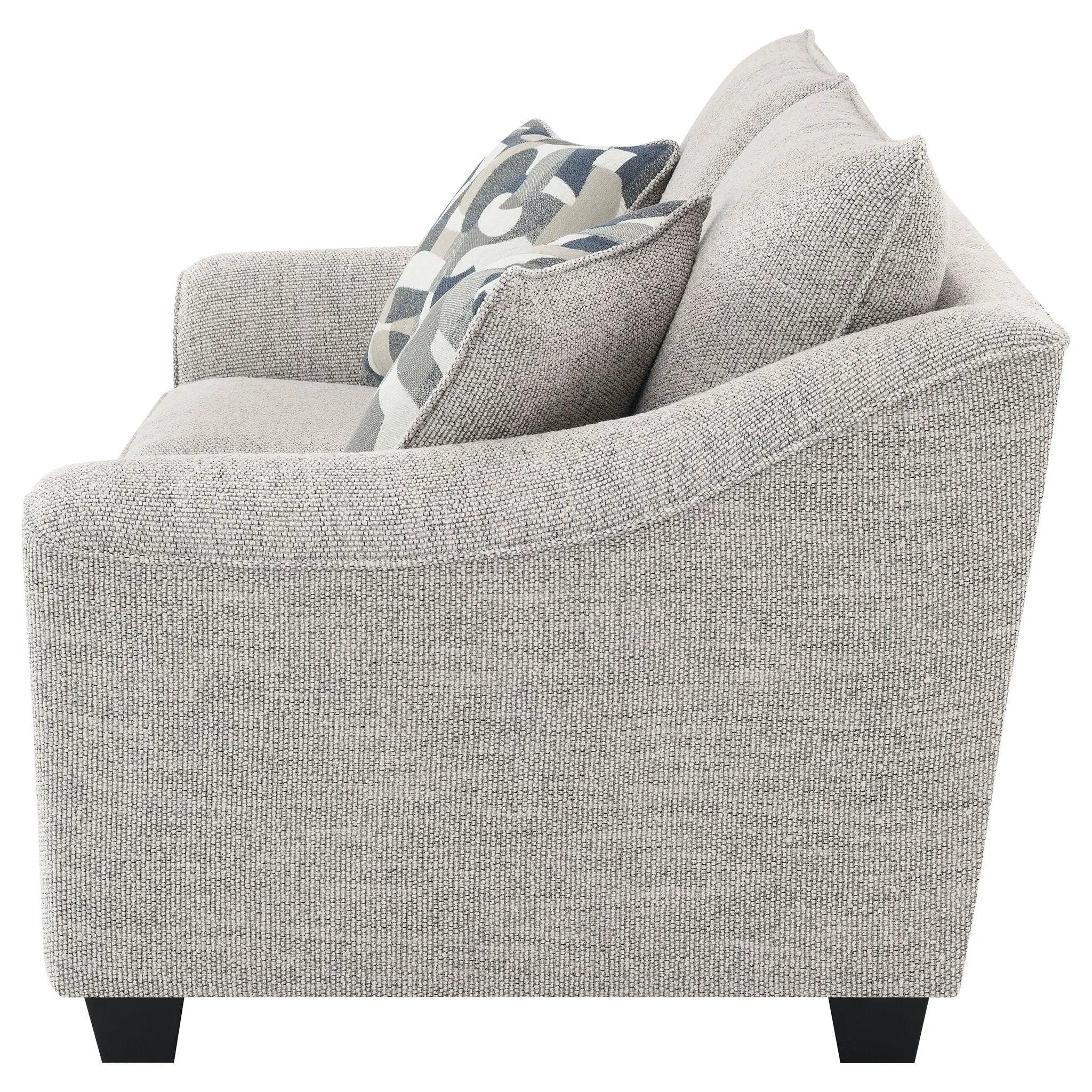 Lido - Upholstered Loveseat With Tapering Block Legs - Light Gray