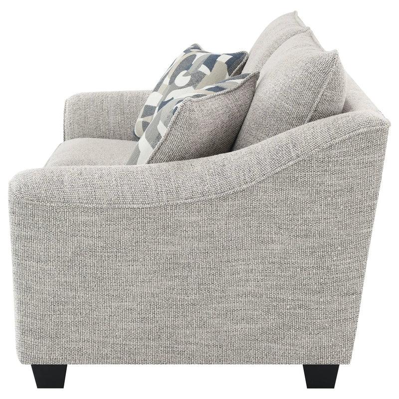 Lido - Upholstered Loveseat With Tapering Block Legs - Light Gray