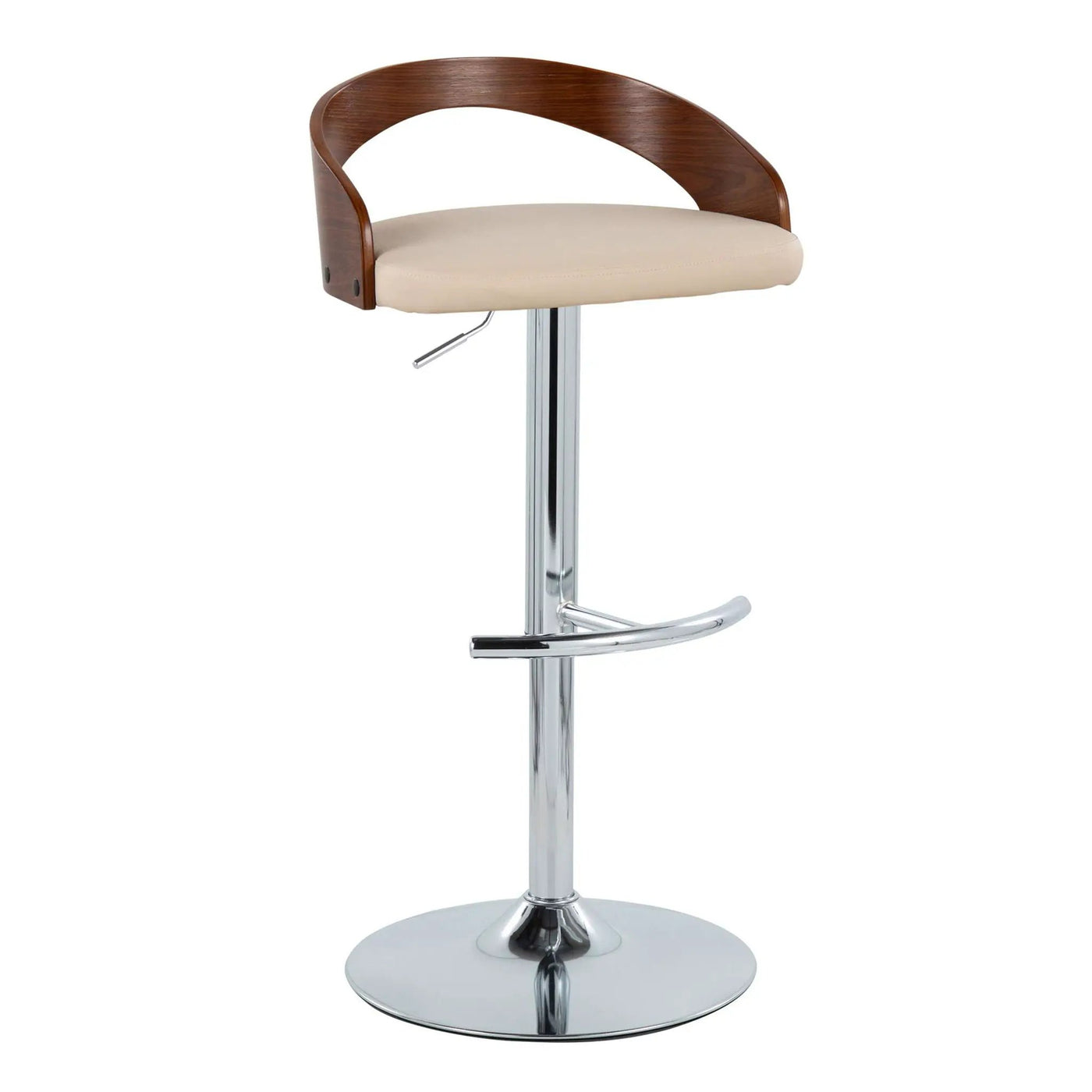 Grotto - Contemporary Adjustable Barstool & Swivel With Rounded T Footrest (Set of 2) by HouseOfZazla
