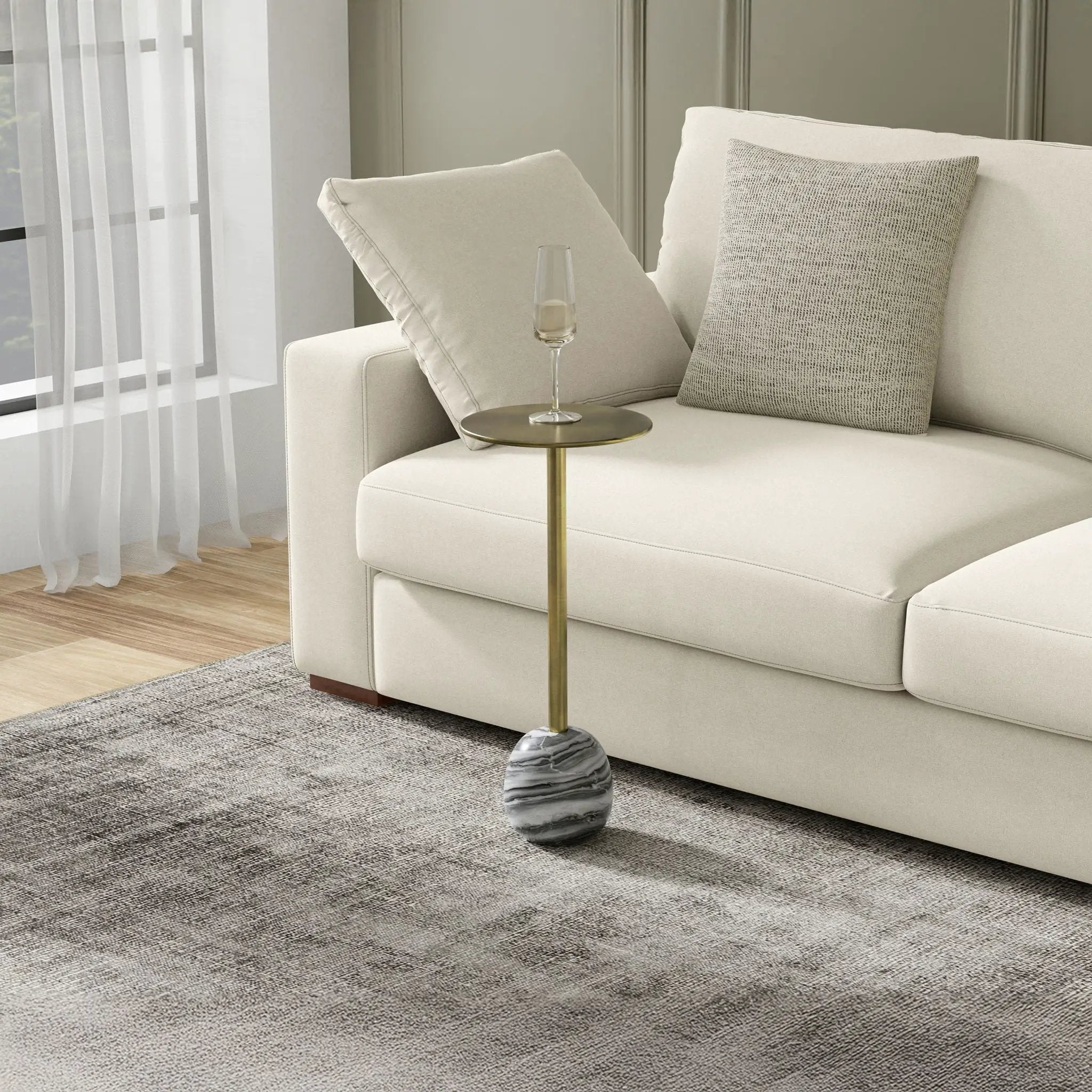 Melene - Side Table - Gray / Gold by Unique Piece Furniture