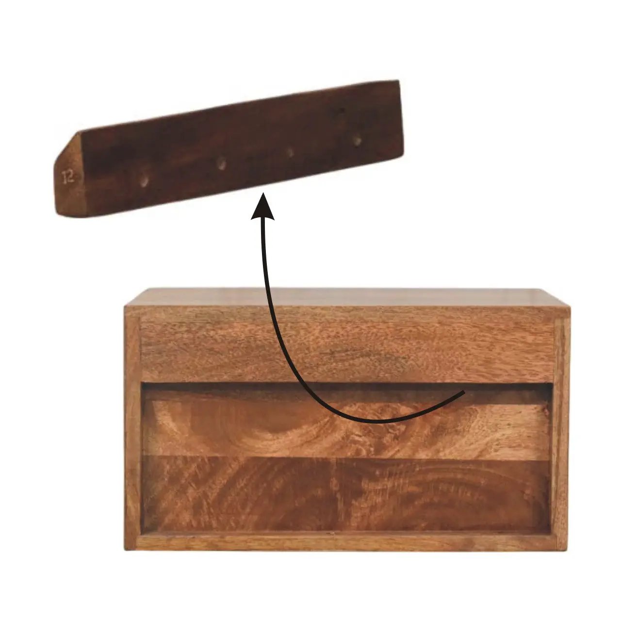 Solid Wood Arno Wall-Mounted Nightstand in Golden Teak by HouseOfZazla