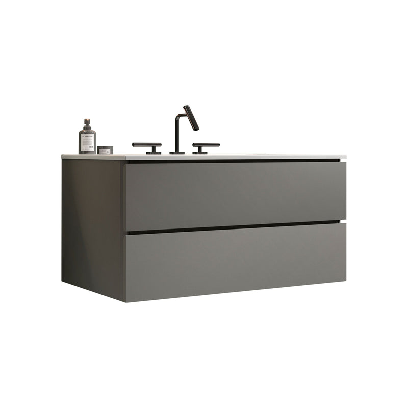 TIA 36" Wall Mount Space Gray Bathroom Vanity by HouseOfZazla