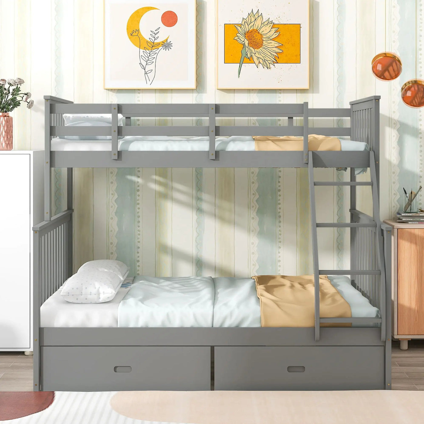 Bunk Bed With Ladder, And Safety Guard Rails by Unique Piece Furniture