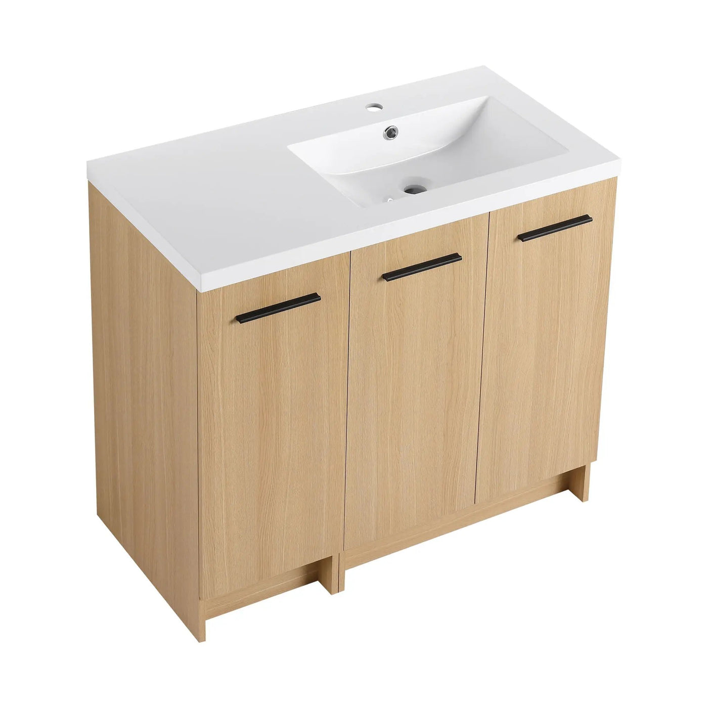 Wall Mounted Floating Bathroom Vanity With Sink, 3 Door Modular Cabinet by HouseOfZazla