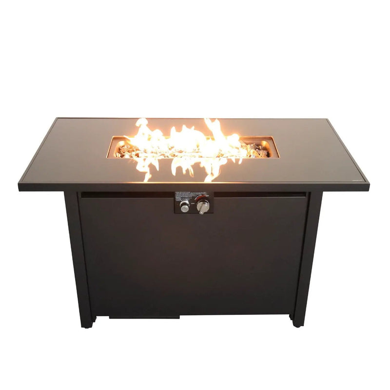 Outdoor Fire Pit Table Durable Construction With Lid - Black by Unique Piece Furniture