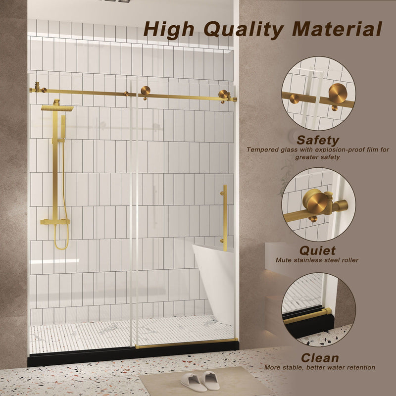 Frameless Shower Door, Smooth Sliding Tracks by HouseOfZazla