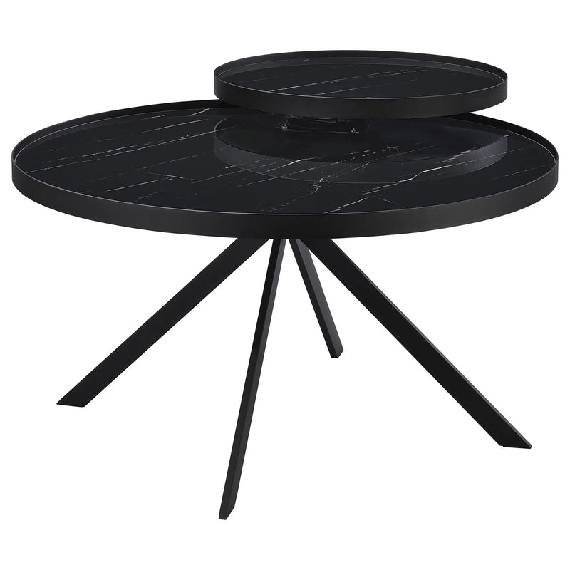 Briggs 2-piece Round Coffee and End Table Set Black by Unique Piece Furniture