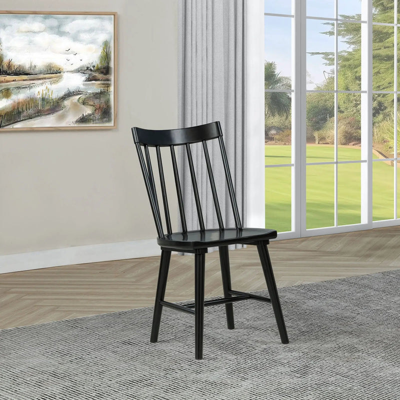 Middleton Solid Wood Dining Side Chair Black (Set of 2) by Unique Piece Furniture