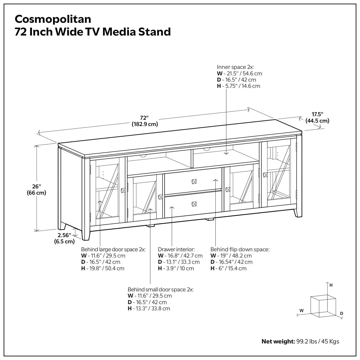Cosmopolitan - Wide TV Media Stand - Mahogany Brown by HouseOfZazla