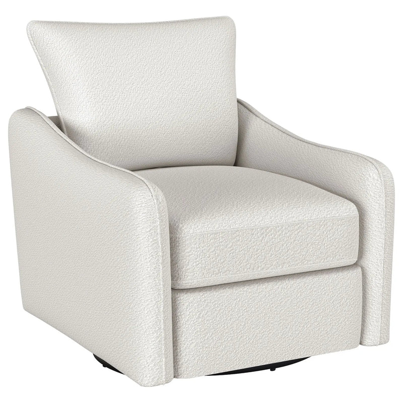 Madia Upholstered Sloped Arm Swivel Glider Chair Vanilla by Unique Piece Furniture