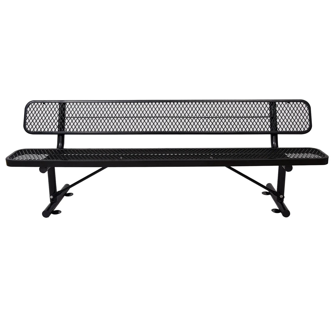 6' Outdoor Steel Bench With Backrest by Unique Piece Furniture