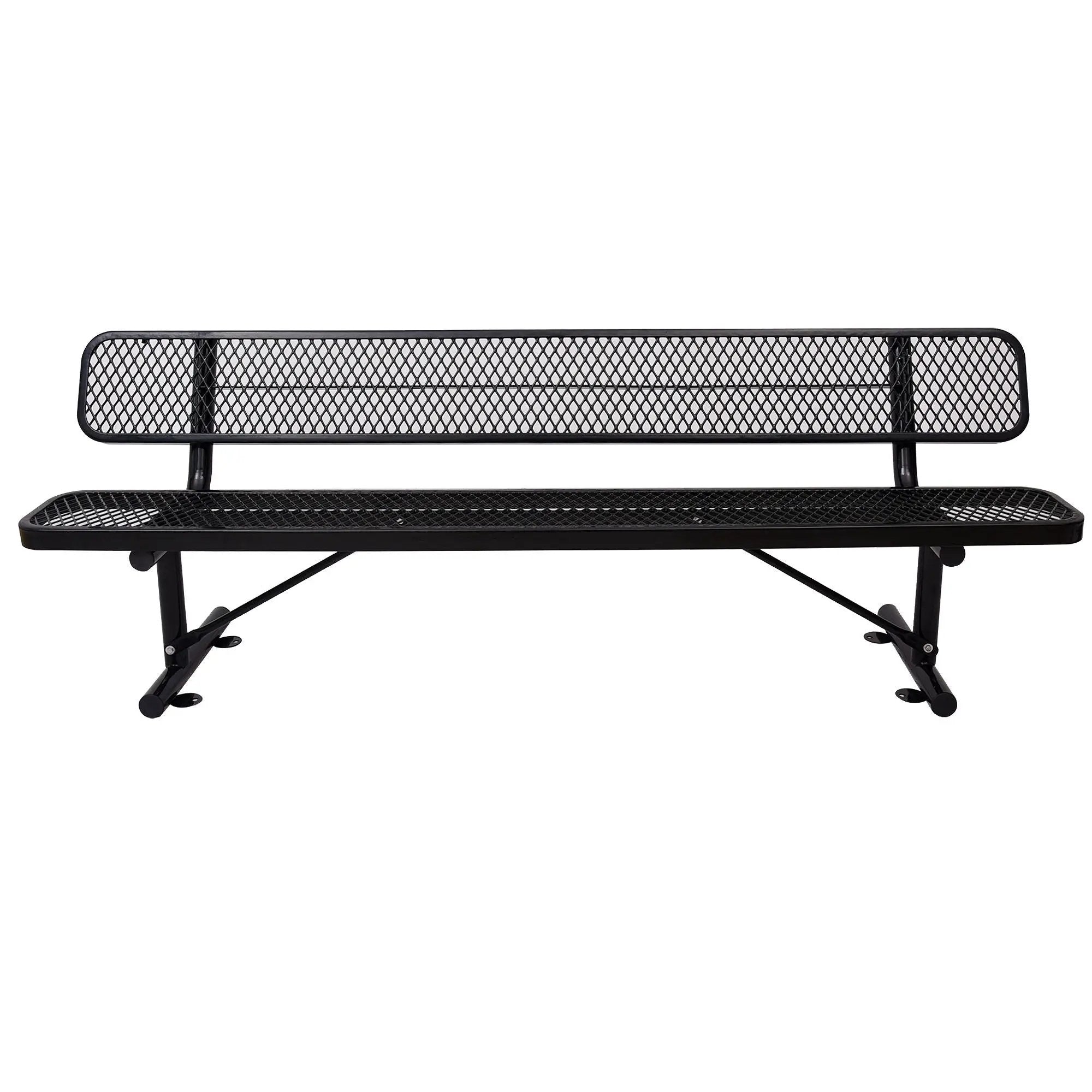 6' Outdoor Steel Bench With Backrest by Unique Piece Furniture