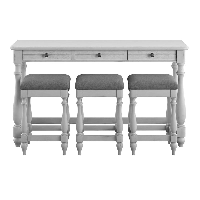 Sofa Table With 3 Stools - Gray by HouseOfZazla