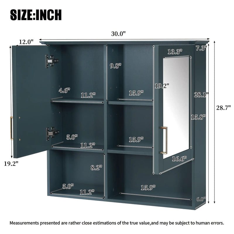 2 In 1 Wall-Mounted Mirror Cabinet With Adjustable Shelves by HouseOfZazla