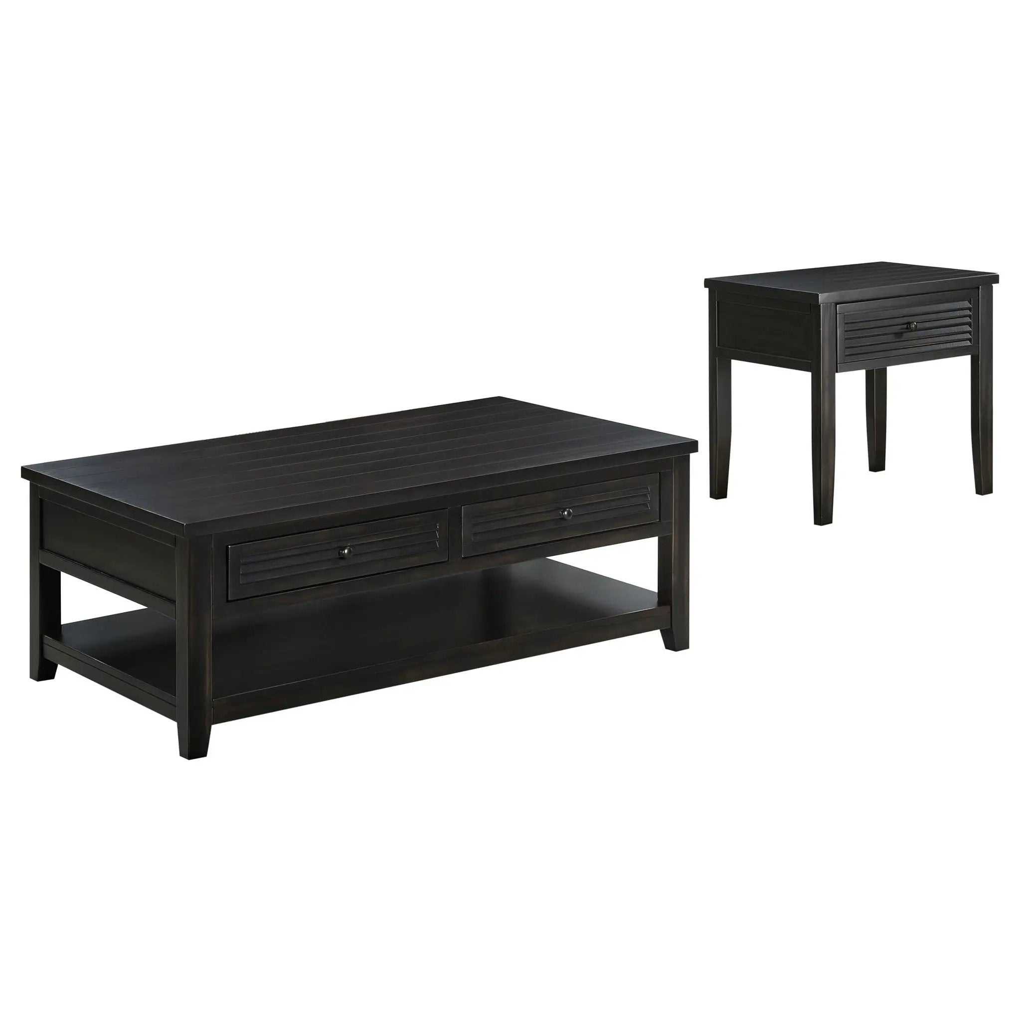 Concord 2-piece Coffee and End Table Set Distressed Java by Unique Piece Furniture