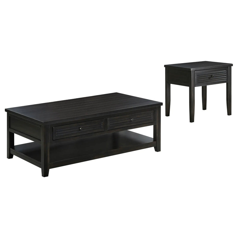 Concord 2-piece Coffee and End Table Set Distressed Java by Unique Piece Furniture
