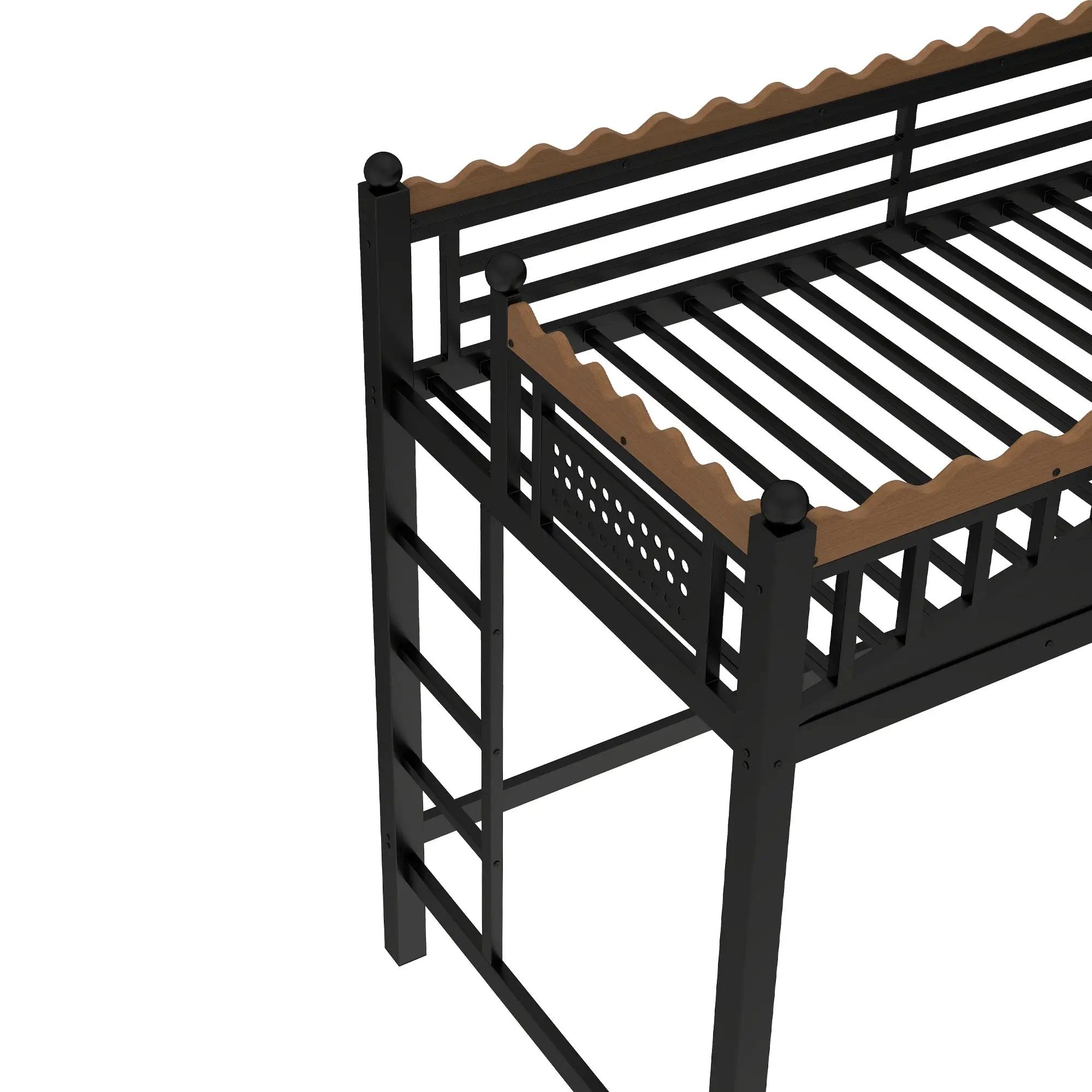 Twin XL Size Loft Bed with Ladders and Storage Shelves by HouseOfZazla