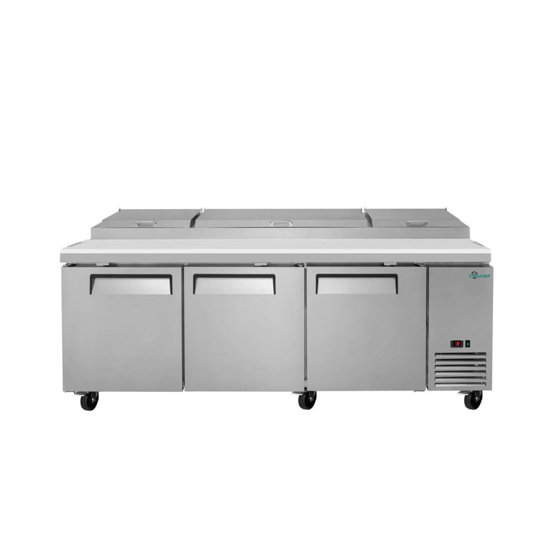 Heavy-Duty 93-Inch Commercial Stainless Steel Pizza Prep Table With Refrigeration (SAK52193) by SAKSBY WHOLESALE