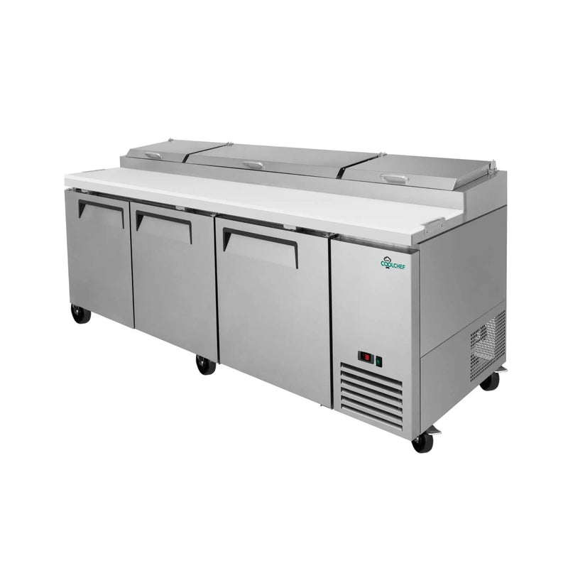Heavy-Duty 93-Inch Commercial Stainless Steel Pizza Prep Table With Refrigeration (SAK52193) by SAKSBY WHOLESALE