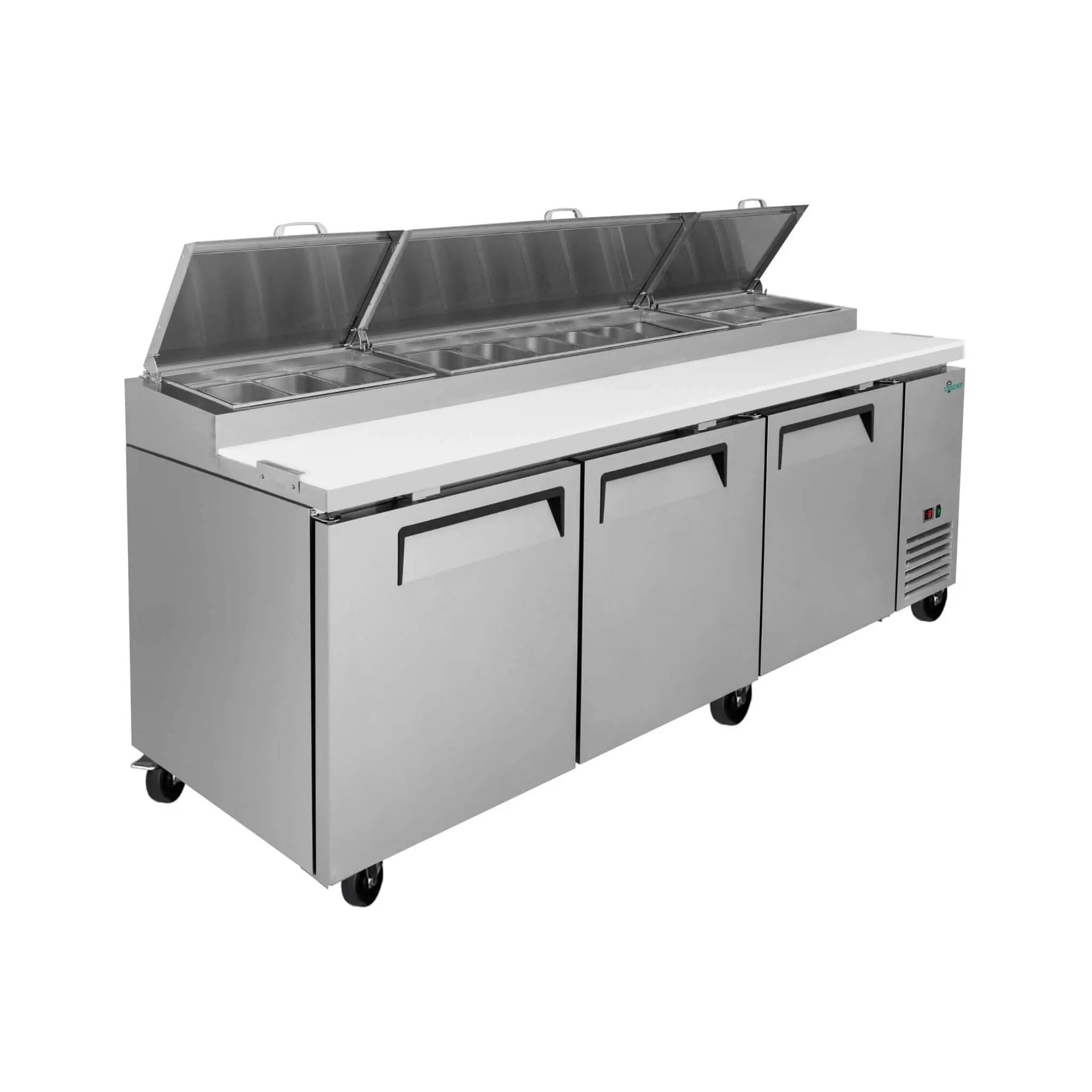 Heavy-Duty 93-Inch Commercial Stainless Steel Pizza Prep Table With Refrigeration (SAK52193) by SAKSBY WHOLESALE