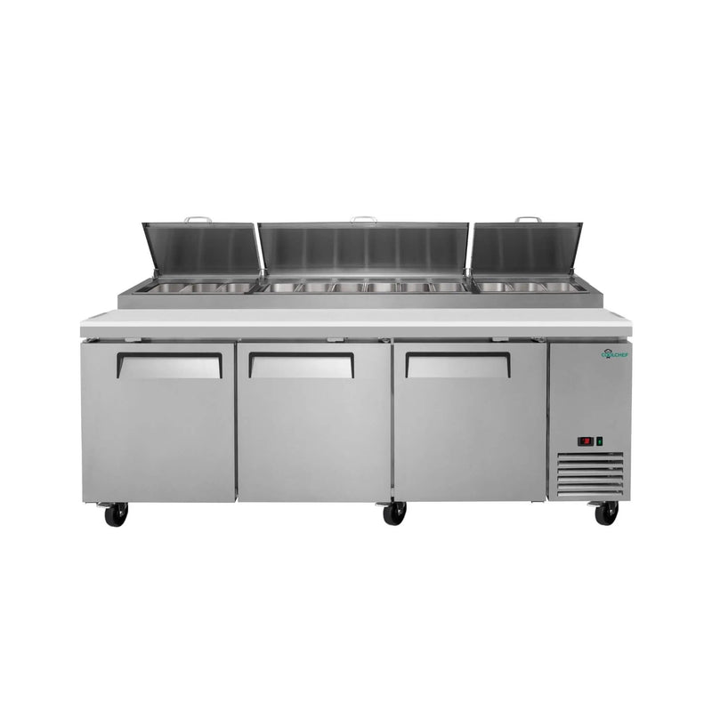 Heavy-Duty 93-Inch Commercial Stainless Steel Pizza Prep Table With Refrigeration (SAK52193) by SAKSBY WHOLESALE