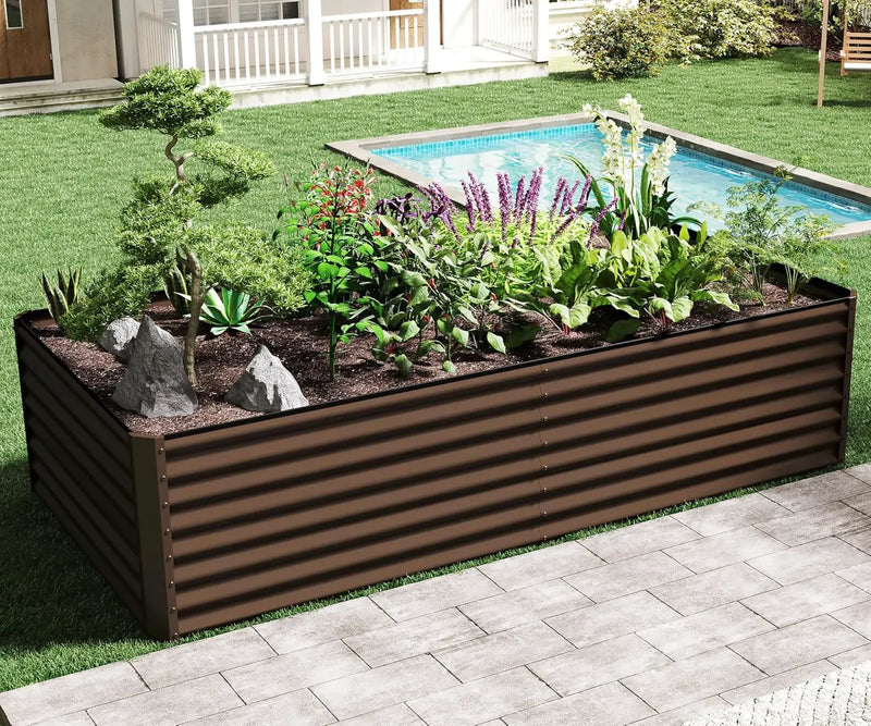 8×4×2 ft Galvanized Raised Garden Bed by HouseOfZazla