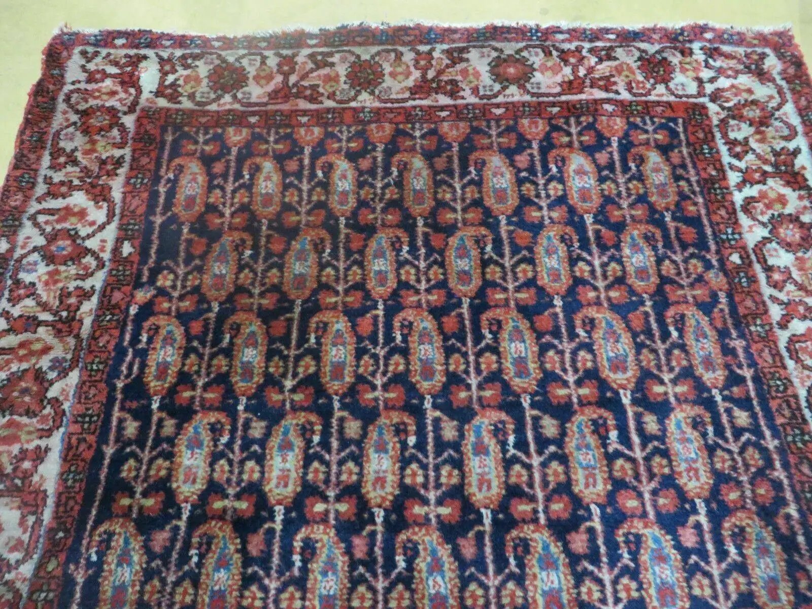 4' X 6' Antique Handmade Turkish Sivas Wool Rug Vegetable Organic Dye Nice Blue by Jewel Rugs