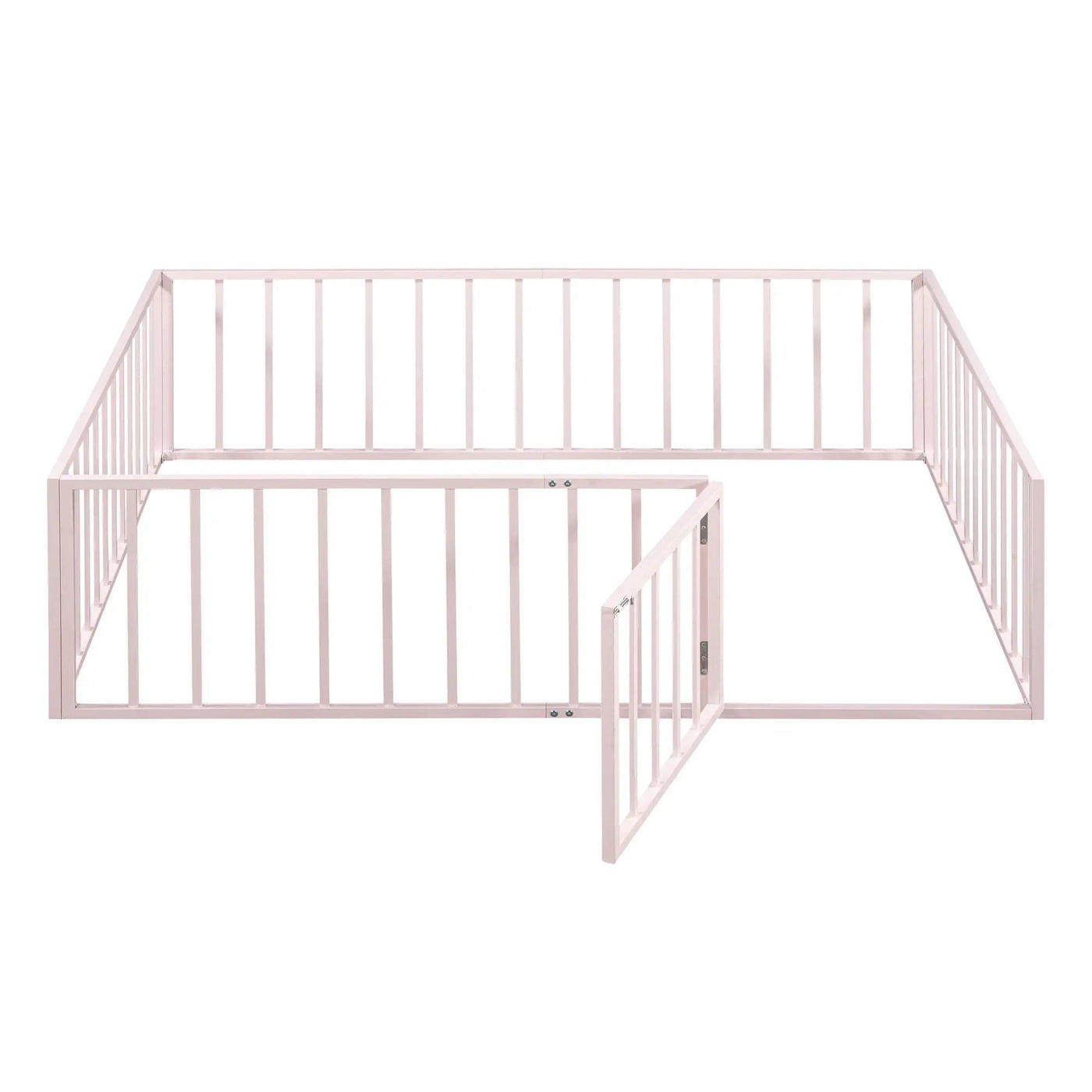 Metal Floor Bed Frame With Fence And Door by Unique Piece Furniture