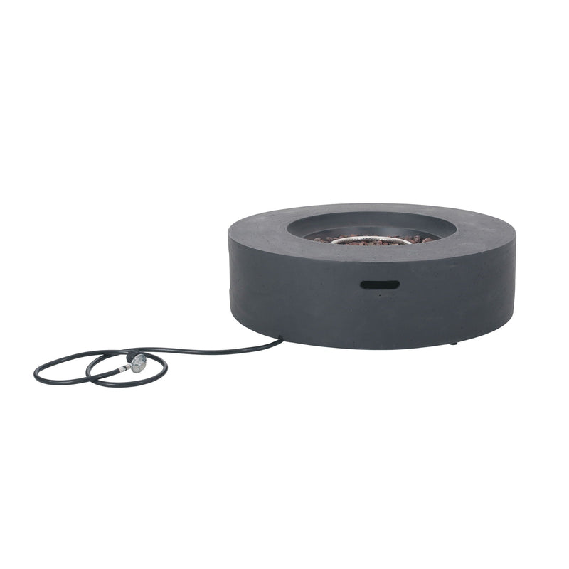 Modern Lightweight Concrete Outdoor Circular Fire Pit 50,000 BTU by HouseOfZazla