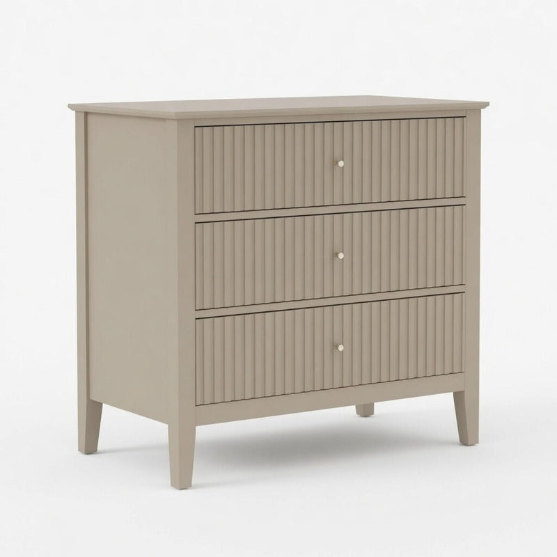Fluted 3 Drawer Nightstand With Soft Close Slides by HouseOfZazla