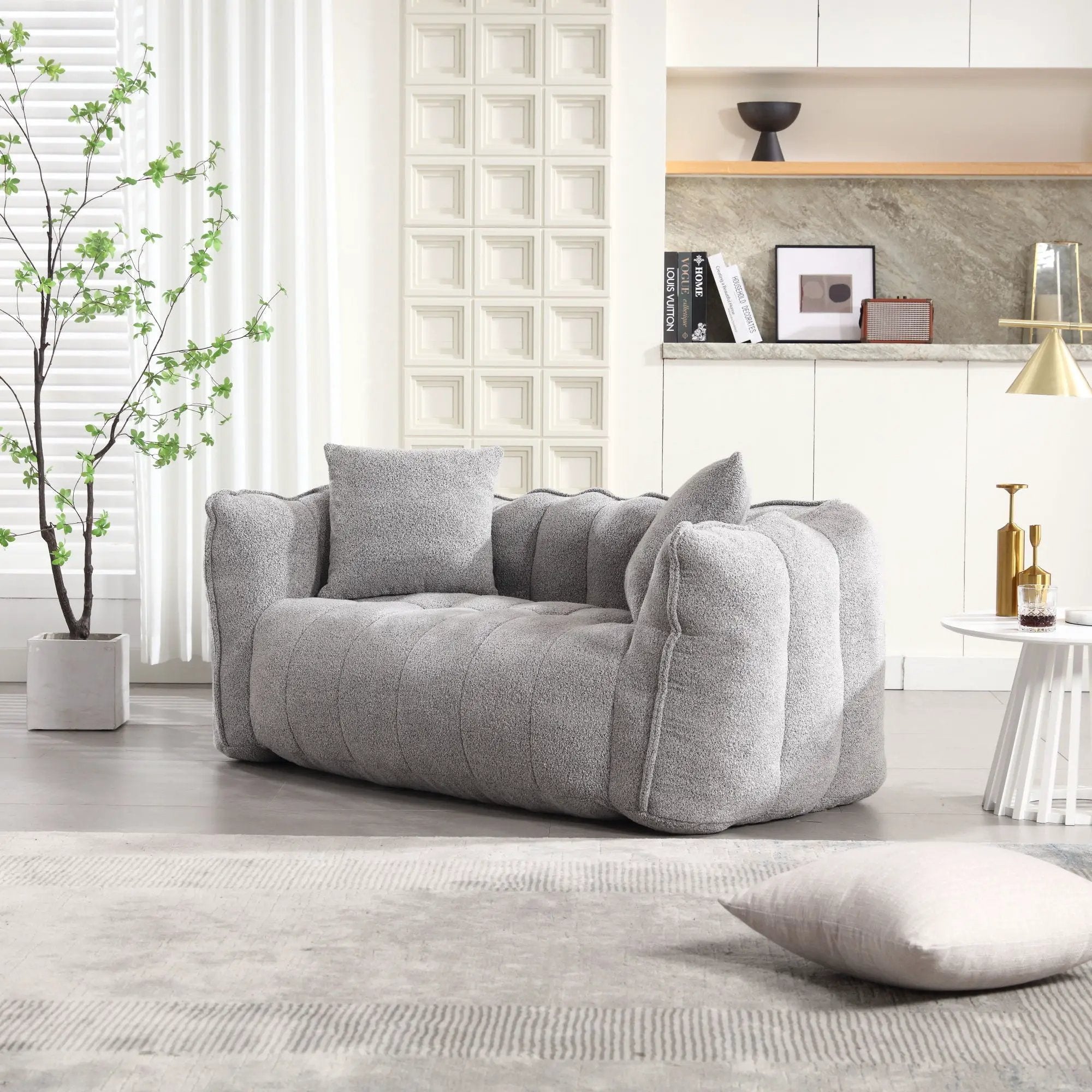 Cozy Beanbag Chair With High Resilience Foam Core For 2 by HouseOfZazla