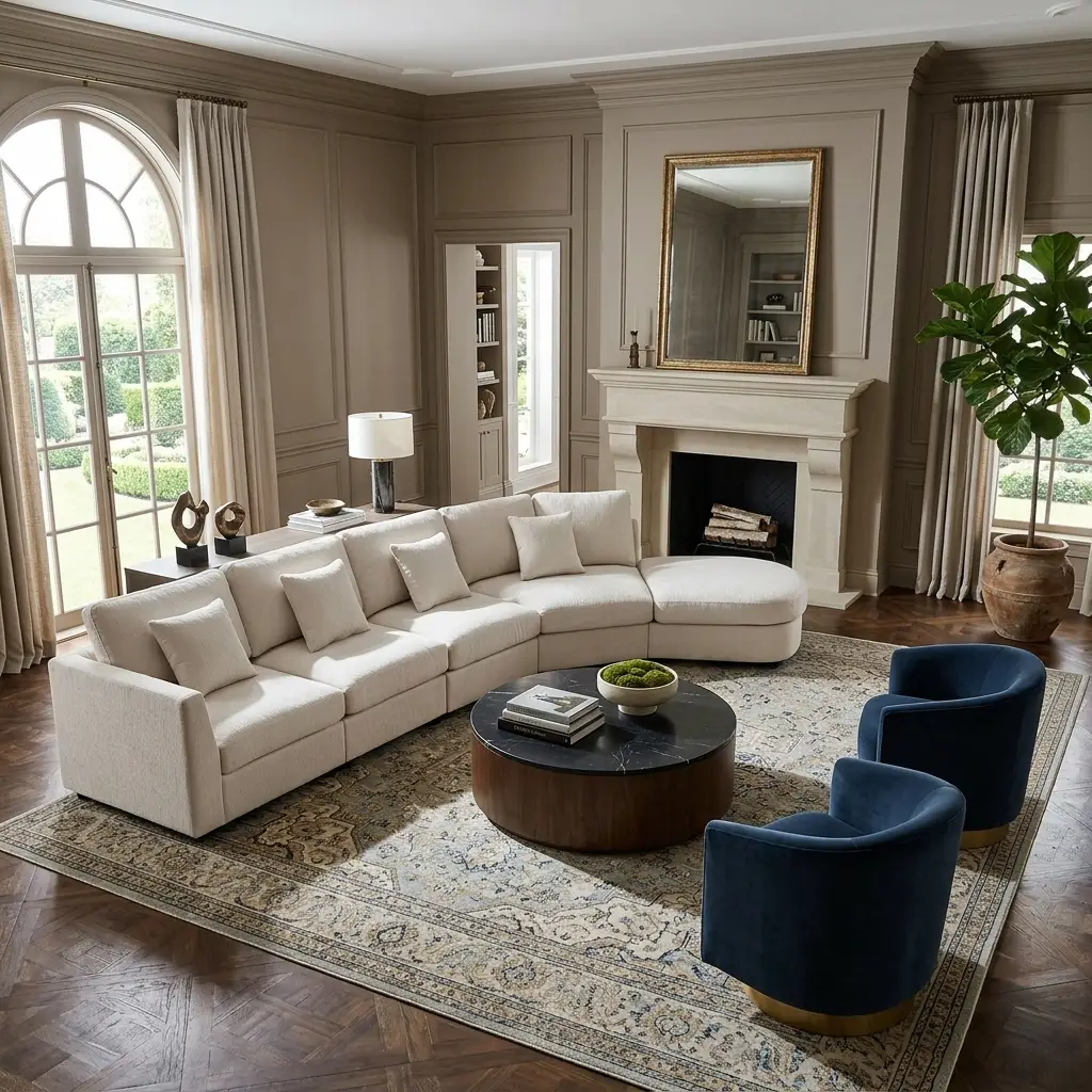 U_Style Modern 5-Seater Curved Modular Sectional Sofa by HouseOfZazla