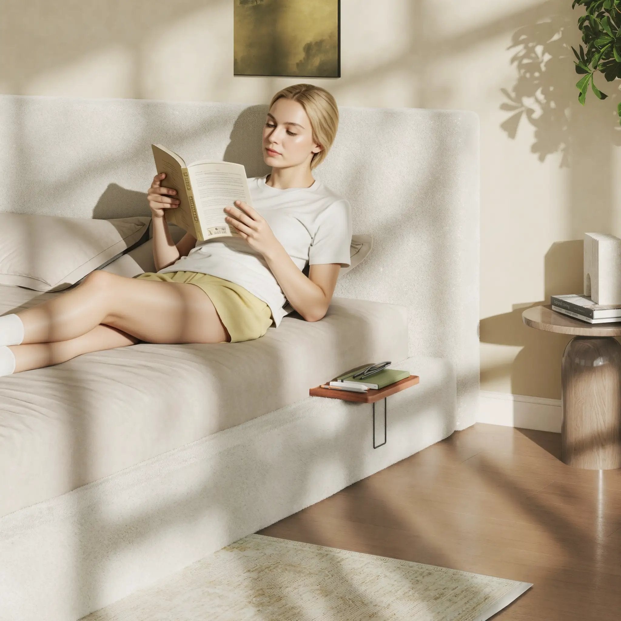 AirFrame King Bed Frame with Adjustable Sliding Side Table by HouseOfZazla