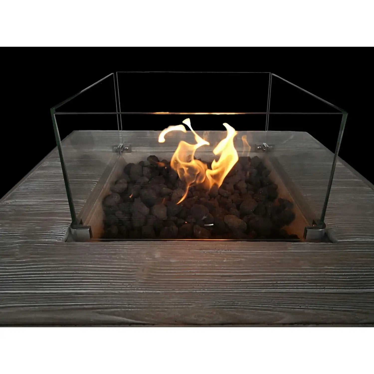 Reinforced Propane Fire Pit Table - Black / Gray by Unique Piece Furniture