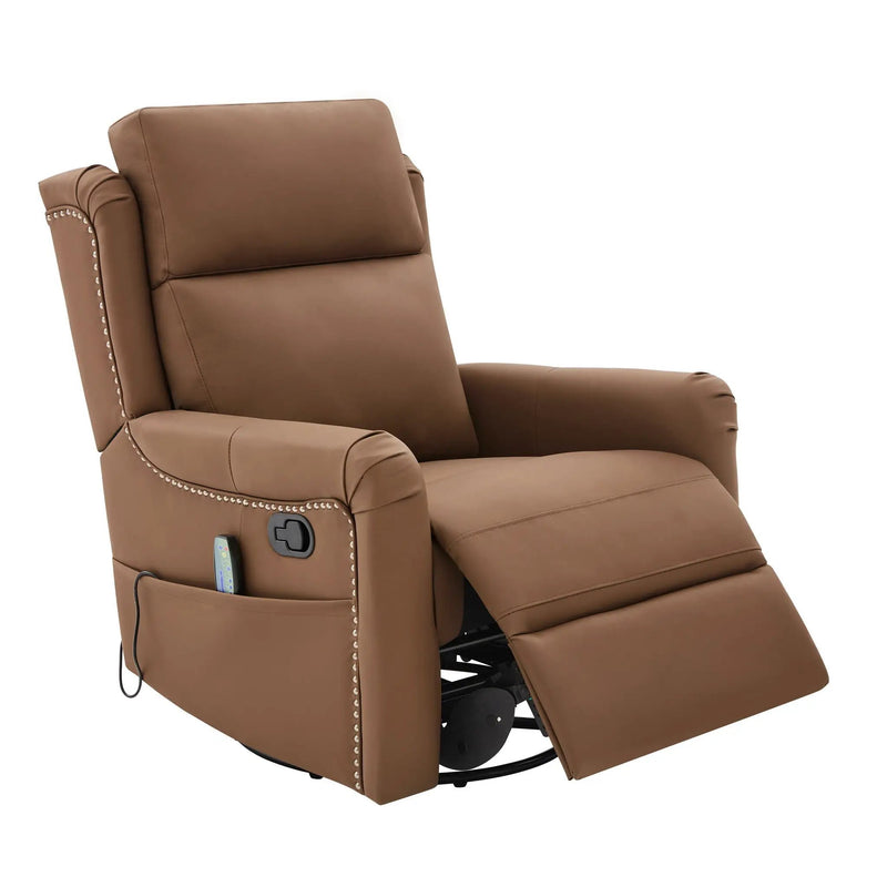 Manual Recliner Swivel Rocking Chair With 8-Point Massage and Heating by HouseOfZazla